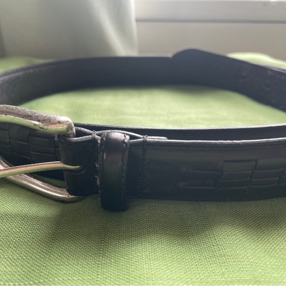 Black Leather Men's Belt - Picture 2 of 8